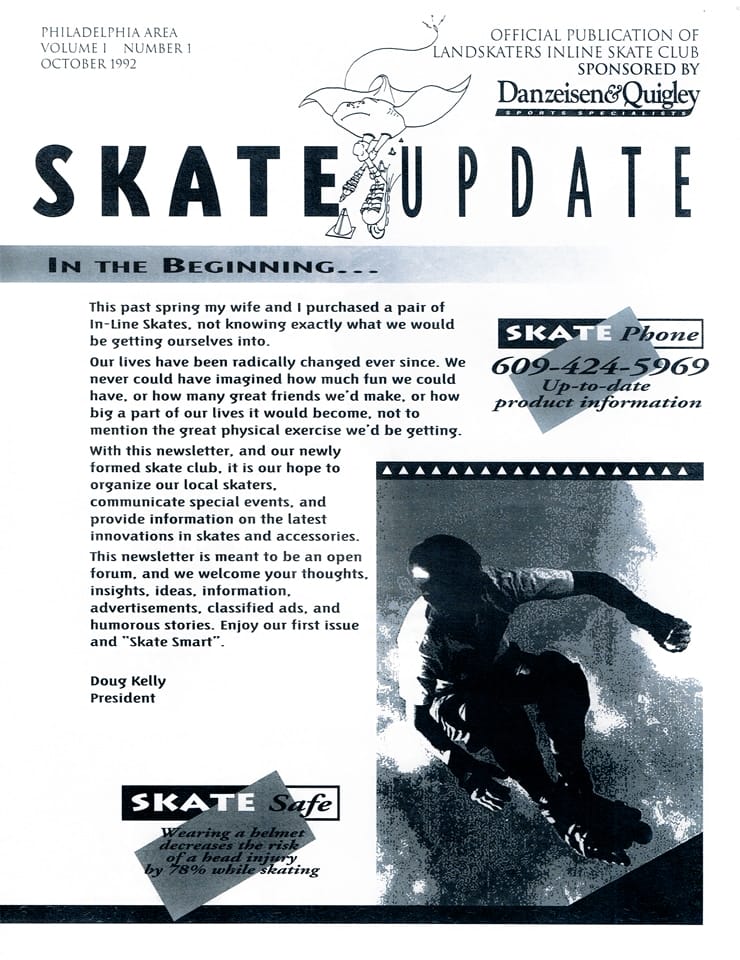 Philly Landskaters Skate Update Newsletter October 1992 page 1 of 4