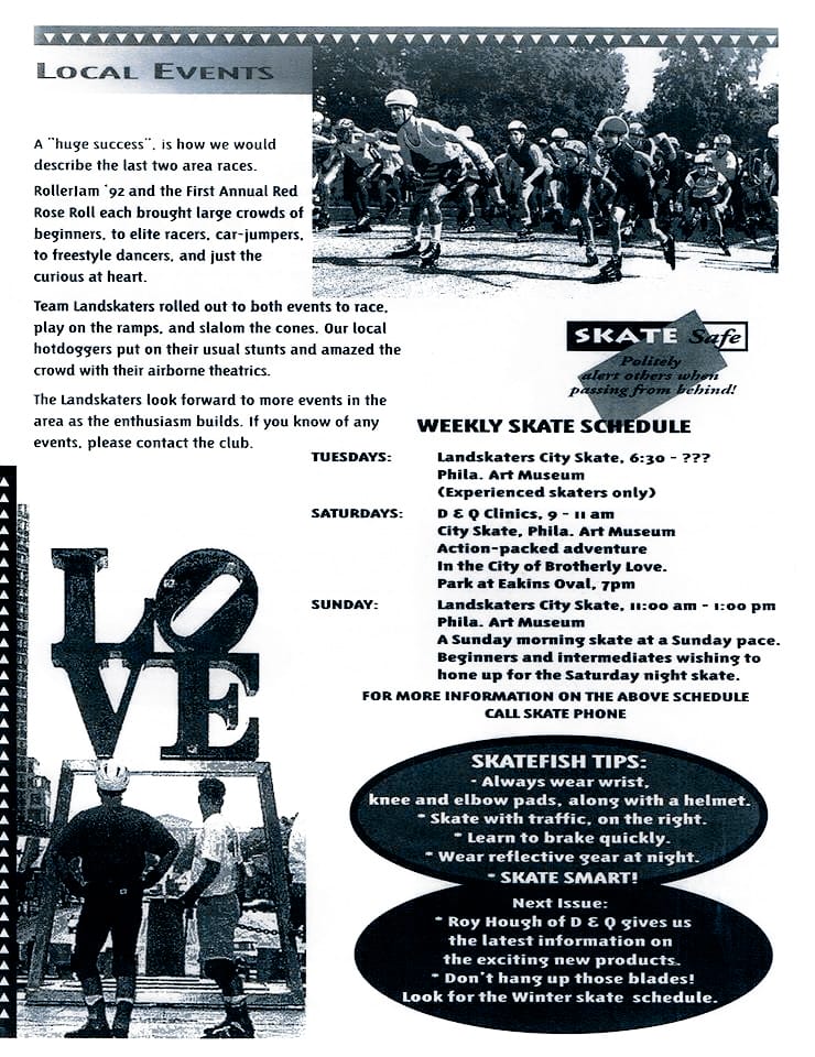 Philly Landskaters Skate Update Newsletter October 1992 page 3 of 4